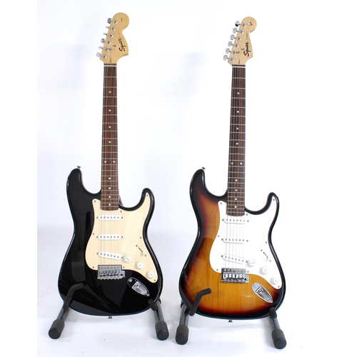 326 - Squier by Fender Affinity Series Strat electric guitar, gig bag; together with a Squier by Fender St... 