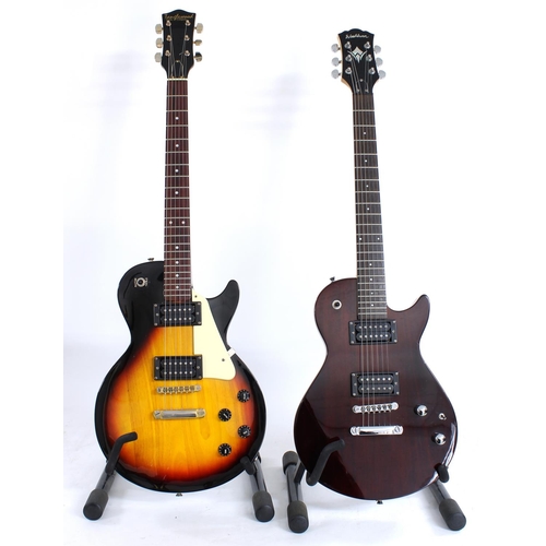 327 - Two LP type electric guitars to include a Washburn and a Tanglewood, each with gig bag (2)... 