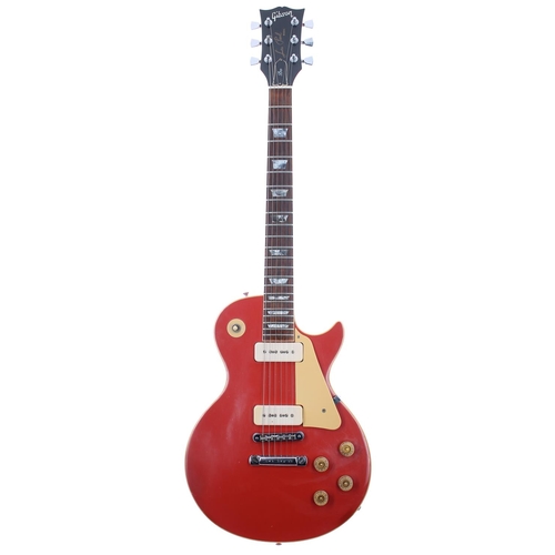 341 - 1978 Gibson Les Paul Deluxe P90 conversion, made in USA, ser. no. 7xxxxx2; Body: Fiesta red finish (... 