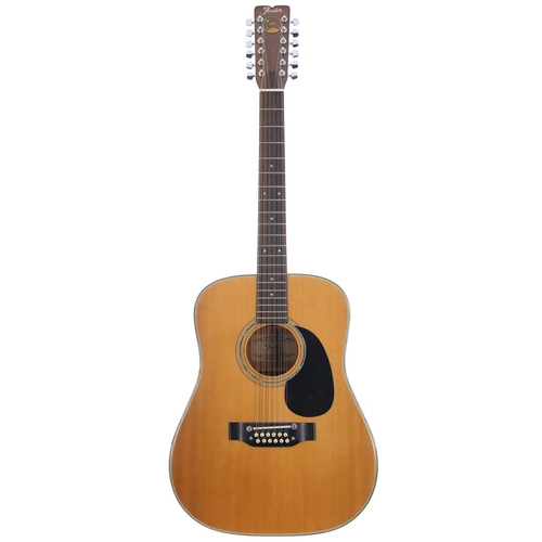 347 - Fender F-55-12 twelve string acoustic guitar; Back and sides: mahogany; Top: spruce, a few minor din... 