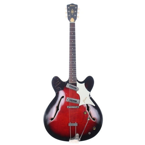 353 - 1962 Framus Fret Jet electric guitar, made in Germany; Body: black rose finish, a few minor marks bu... 