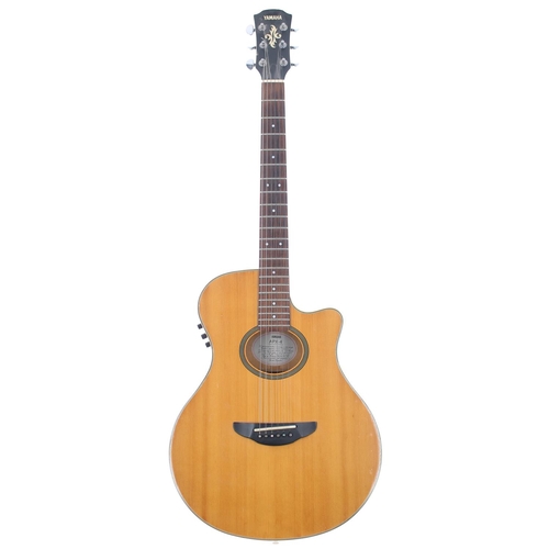 422 - Boon Gould (Level 42) - Yamaha APX-4 electro-acoustic guitar; Back: synthetic back with crack to tre... 