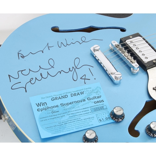 466 - Noel Gallagher (Oasis) - autographed 1997 Epiphone Supernova electric guitar, ser. no. R97P0550, Man... 