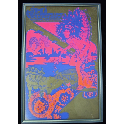 557 - Jimi Hendrix Experience - promotional poster for Jimi Hendrix at the Fillmore Auditorium, mounted to... 