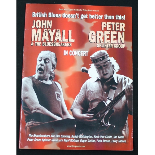 561 - Peter Green and John Mayall - autographed 2002 tour programme, signed for the vendor at Hammersmith ... 