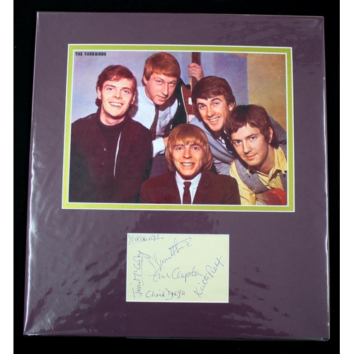 565 - The Yardbirds - autographed display featuring Eric Clapton, Jim McCarty, Chris Dreja, Keith Relf and... 