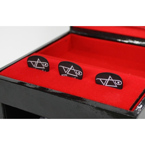 571 - Steve Vai - Limited Edition 'Steve Vai Secret Jewellery Box' box set, enclosing three Ibanez plectru... 