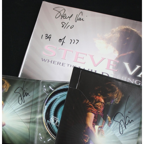 572 - Steve Vai - 'Where The Wild Things Are' vinyl, compact disc and DVD, all signed by Steve Vai, the vi... 