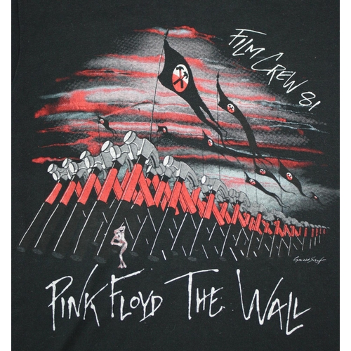 574 - Pink Floyd - rare 1981 Pink Floyd 'The Wall' Film Crew T-shirt, featuring Gerald Scarfe artwork (sma... 