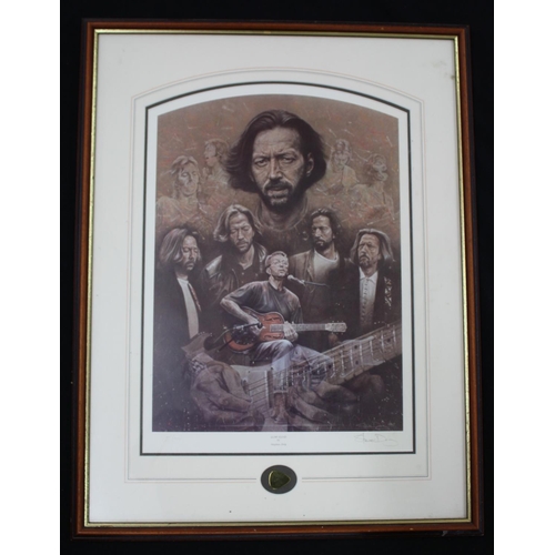 577 - Eric Clapton - Stephen Doig 'Slow Hand' limited edition print, number 11/950, signed by the artist t... 