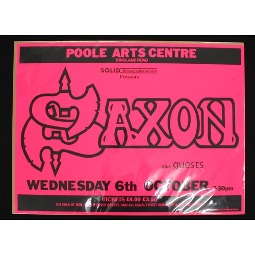 580 - Saxon - Original concert poster for Saxon at the Poole Arts Centre, Wednesday 26th October 1980, 30