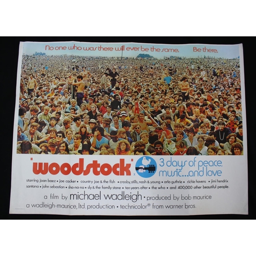 581 - Original 1970 UK quad film poster for 'Woodstock, Three Days of Peace, Music...and Love', a good vib... 