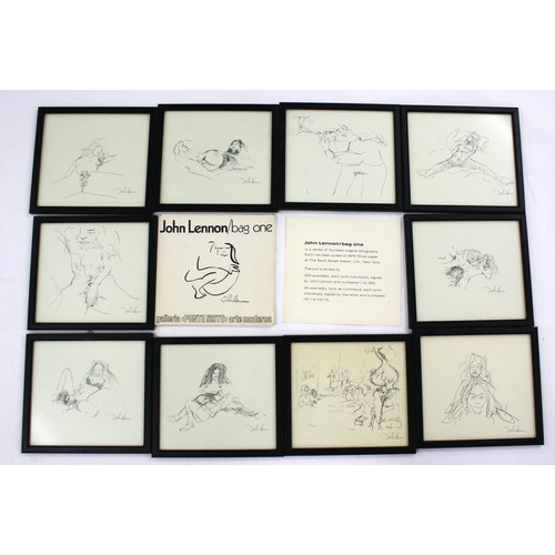 549 - John Lennon - set of ten prints pulled from original lithographs on BFK Rives paper, from the John L... 