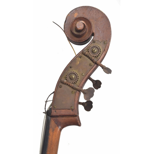 2514 - German flat back double bass, back length 42.5