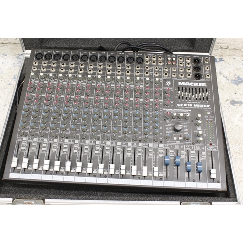 1260 - Mackie CFX16 mixing desk, within heavy duty flight case