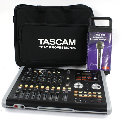 1265 - Tascam DP-02 Digital Portastudio, within original gig bag, with owners manual; together with a Stagg... 