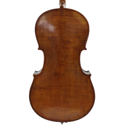 2504 - Dresden School three-quarter size violoncello circa 1900, 27 1/2