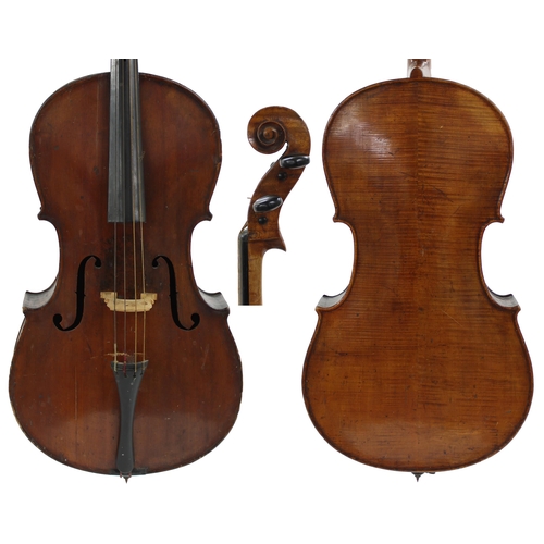 2504 - Dresden School three-quarter size violoncello circa 1900, 27 1/2