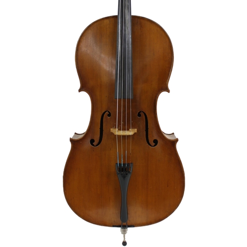 2506 - German violoncello labelled Ferdinand Lang, Schombach...1907, 30 1/4