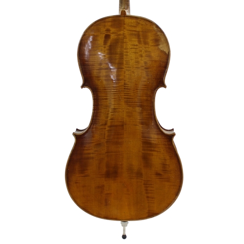 2506 - German violoncello labelled Ferdinand Lang, Schombach...1907, 30 1/4