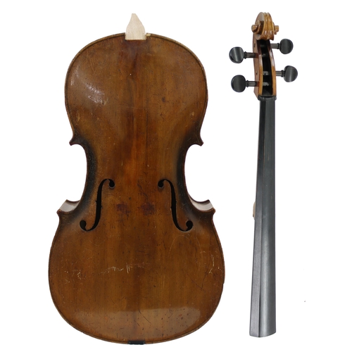 2507 - Early 20th century German three-quarter size violoncello,  27 3/4