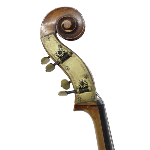 2512 - Good German violoncello of the Schweitzer School circa 1890, the two piece back of plainish wood wit... 