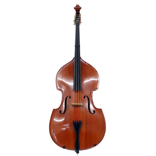 2513 - Contemporary double bass circa 1970, length of back 43 1/2