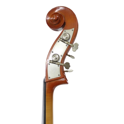 2513 - Contemporary double bass circa 1970, length of back 43 1/2