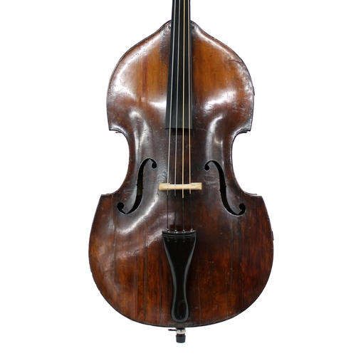 2515 - Late 19th century German double bass, length of back 43 5/8