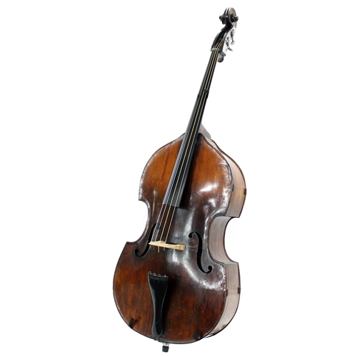 2515 - Late 19th century German double bass, length of back 43 5/8