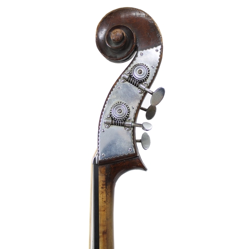 2515 - Late 19th century German double bass, length of back 43 5/8