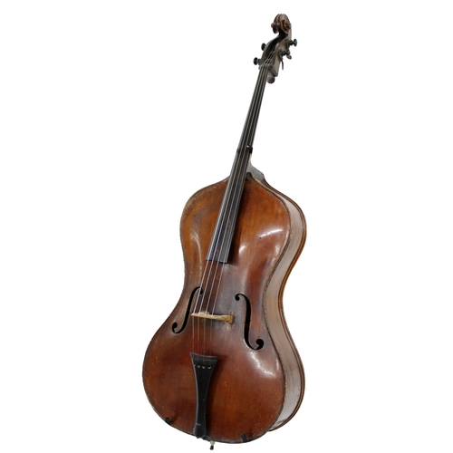 2516 - Good late 19th century German corner-less double bass by and stamped Falero, Patent Angelo, Adorf...... 