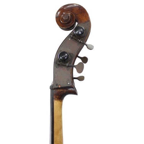 2516 - Good late 19th century German corner-less double bass by and stamped Falero, Patent Angelo, Adorf...... 