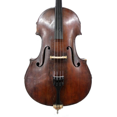 2517 - Good English double bass probably by Georges Adolphe Chanot, with later neck and scroll carved with ... 