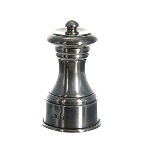 584 - Victorian silver capstan pepper mill, with Peugeot Freres Brevetes grinder, maker's mark rubbed (pos... 