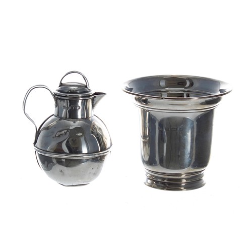 581 - Edward VII silver Jersey creamer with cover, maker William Clark & Sons, Birmingham 1906, 3.75