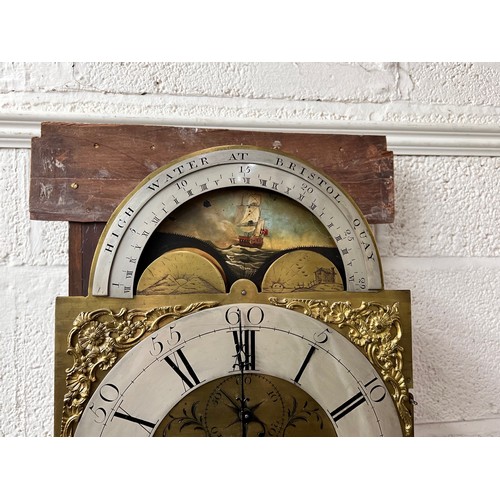 1852 - Mahogany three train chiming longcase clock, the 12