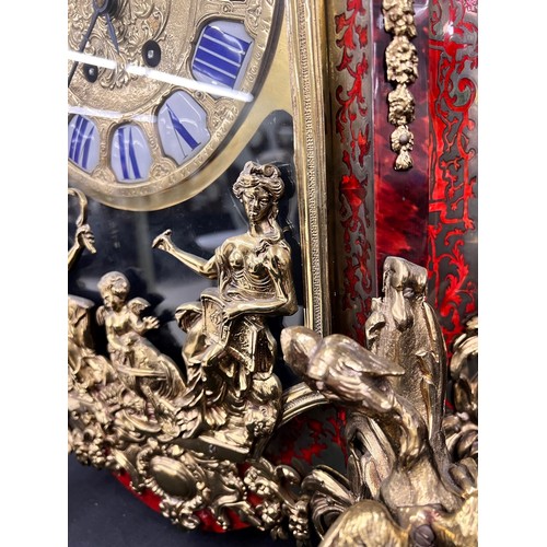 1325 - Good French Boulle and brass mounted two train bracket clock, the Japy Fils movement back plate sign... 