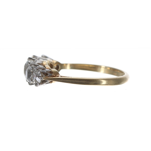 178 - Good quality 18ct and platinum five stone diamond ring, round old-cut, estimated 1.65ct approx in to... 