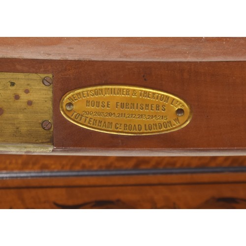 955 - Good Edwardian satinwood and boxwood inlaid desk, the raised gallery back with inlaid foliate scroll... 