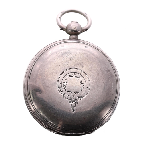 76 - Victorian silver lever pocket watch, Birmingham 1880, unsigned movement, no. 59335, with dust cover,... 