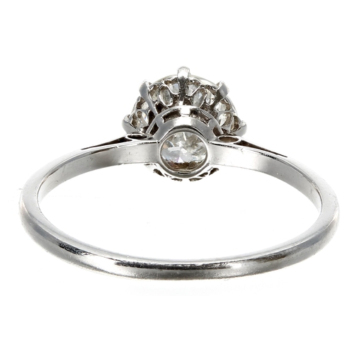 337 - Good platinum solitaire diamond ring, round brilliant-cut, 1.20ct approx, clarity I1, colour G-H, 8m... 