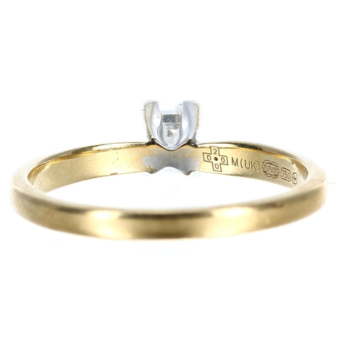 212 - 18ct millennium-cut diamond set ring, 0.30ct approx, clarity SI, colour G-H, width 5mm, 3gm, ring si... 