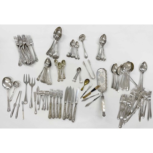 603 - Variety of silver plated flatware to include several closely matched groups; also a good mother of p... 