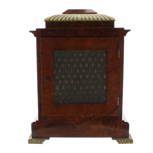 1328 - Good English burr walnut double fusee bracket clock, the 6