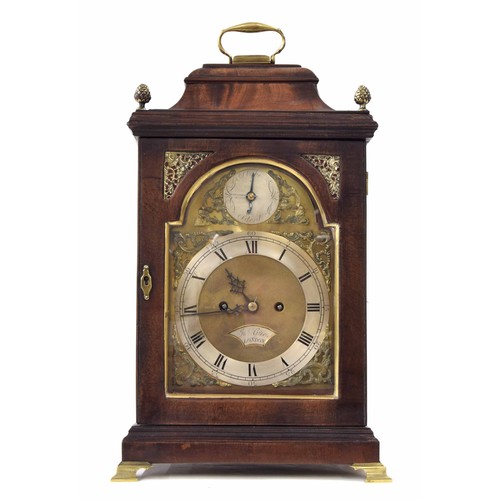 1331 - English mahogany double fusee bracket clock, the 7