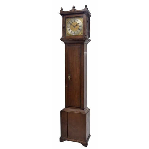 1809 - Oak thirty hour longcase clock with birdcage movement, the 11