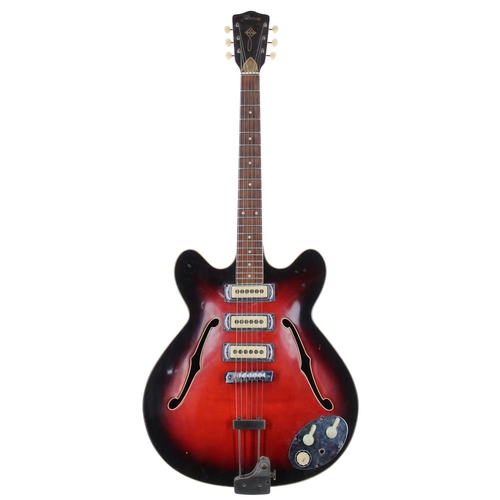 90 - 1963 Framus 5/116-54 New Sound hollow body electric guitar, made in Germany; Body: black rose finish... 