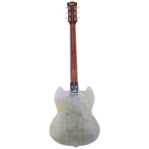 99 - Custom made aluminium sitar electric guitar, made circa 1965, comprising hollow aluminium SG type bo... 