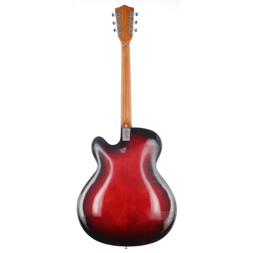 97 - 1960s Framus Sorrento 5/112 semi-hollow body electric guitar, made in Germany; Body: black rose fini... 